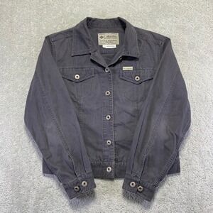 Columbia Sportswear Jacket Womens‎ Medium Tough Mother Jeans Gray Denim Trucker
